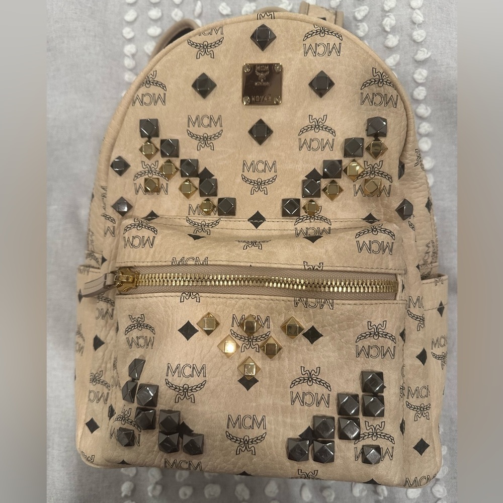 MCM Visetos Stark Studded Backpack